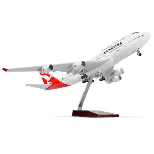 QIYUMOKE 1/160 Boeing 747 AU Airways 17 Zoll großes Modell-Druckguss-Flugzeug-Modellbausatz mit Stand-Airlines-Modellflugzeug-Display, Sammlerstück für Luftfahrt-Enthusiasten, Geschenk