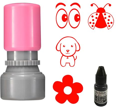 Golfball-Stempel, Golfballmarker mit Rot Tinte, Insekt/Blume/Stier/Hund/Augen Golfball Stempel Marker, Wasserdicht Schnelltrocknende Tinte Stempel für Golfbälle, Personalisieren Sie Ihre Golfbälle