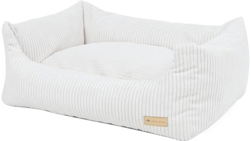 Velinda Hundebett Hundeschlafplatz Hundesofa Hundeliege Hundecouch Haustierbett Tierbett (Farbe: cremefarben-b (Cord))