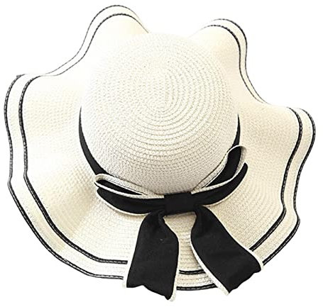 Damen Sonnenhut Faltbar Elegant mit Loch Zopf Strohhut Sonnenhüte Breite Krempe Großer Kopf Uv Schutz 50 Leicht Sommerhut Sonnenhut Schwarz Atmungsaktiv Sonnenschild Strandhut