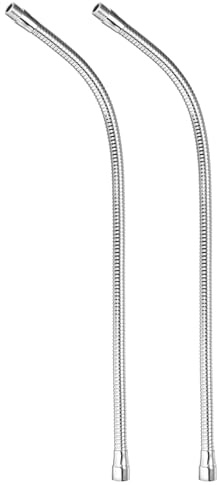PATIKIL 22 Microphone Col Cygne, 2pcs 5/8-27 Filetage Métal Universel Tuyau Flexible Bras Col Cygne Tube Rallonge pour Multifonction DIY, Argent Ton