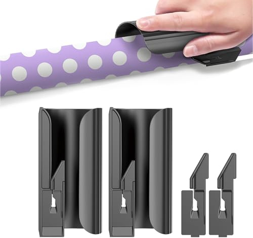 Geschenkpapier Schneider, Zylinder Papierschneider (1Rollen & 2 Klingen), Weihnachtlicher Geschenkpapierschneider-Papierschneider, Gift Wrap Cutter für Halloween Geburtstag (Schwarz)