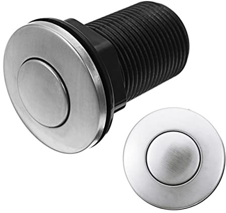 OSALADI Pulsante Aria Per Smaltimento Rifiuti Alimentari 32 Mm in Plastica Abs Guarnizione Silicone e Asta Pulsante Per Wc, Nero, Facile Da Montare e Resistente