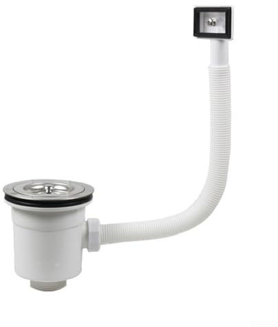 Kitchen Sink Waste Kit,Stainless Steel Sink Drain Strainer Assembly Kit,For Kitchen Sink With Overflow,Kitchen Sink Strainer,White(114mm)