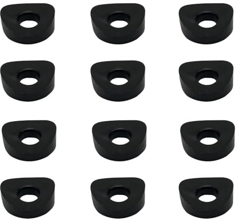 Lot de 12 rondelles rondes à ressort en polyéthylène, rondelle concave noire pour fixation de tubes ronds, 16 mm de diamètre extérieur x 6 mm ID