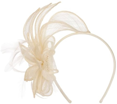 Seeberger Vanola Sinamay Fascinator Haarschmuck Kopfschmuck Haarreif Damen - Frühling-Sommer Sommer - One Size cremeweiß