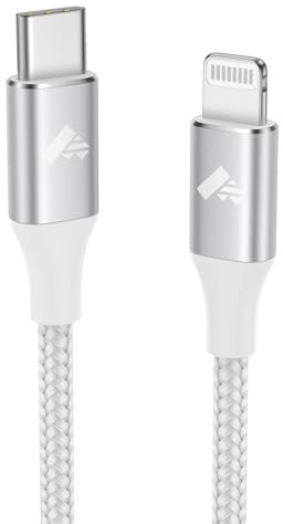 Aioneus Cable iPhone USB C [Certifié MFi] Câble USB C vers Lightning 2M Cable iPhone Charge Rapide Fil Chargeur Nylon Cordon pour iphone 14/13/12/11/Pro Max/XS/XR/X/8/8Plus/iPad