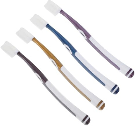 SAFIGLE Brosses à Dents Nano En Silicone Lot De 4 Conçues Pour Adultes Et Bébé Poignée Antidérapante Confortable Pour Soins Dentaires Domestiques Et Voyages Couleurs Charbon Et Blush