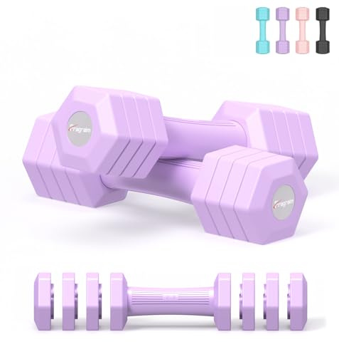 Fragraim Verstellbar Hanteln Set für Frauen und Männer, 4,54 kg Kurzhanteln, 4-in-1-Hantelset, jeweils 0,9 kg, 1,36 kg, 1,81 kg, 2,27 kg Gewichte, mit TPU-Weichgummigriff für das Heimfitnessstudio