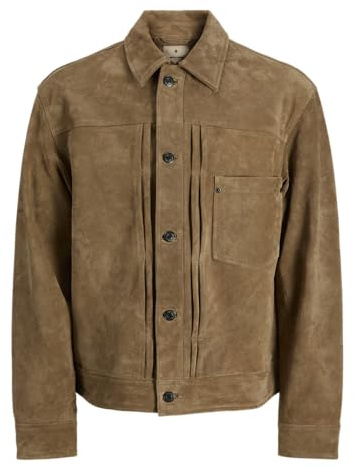 JACK & JONES Camoscio Trucker Jkt Jprblubruce Giacca da Camionista in camoscio, Ermine, x_l Uomo