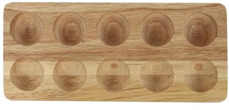 OHPHCALL Portauova in Legno di Gomma Doppia Serie 10 Fori Supporto Protettivo Sicuro per Uova Porta Uova Stabile per Cucina e Ristoranti Contenitore Decorativo