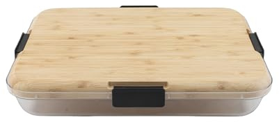 Cocoarm Planche à Charcuterie avec Couvercle, Plateau à Fromage 6 Compartiments avec Couvercle Transparent et Poignées Pliables pour Fêtes Cadeaux de Pendaison de Crémaillère