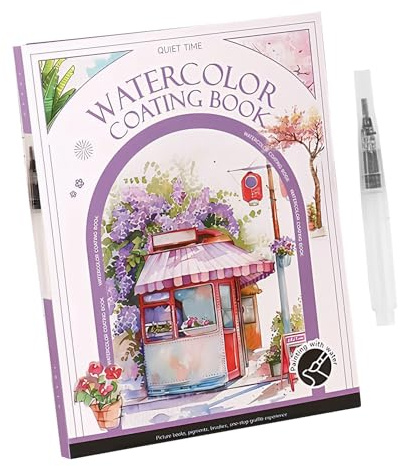 Aquarell-Arbeitsbuch – Papier-Notizbücher, beruhigend, Kunst, Aktivität, Malbuch, Schreibtisch, kreatives Set für Teenager, Frauen, Studenten, Schränke, Tische, Roadtrip, Wohnheim, Party
