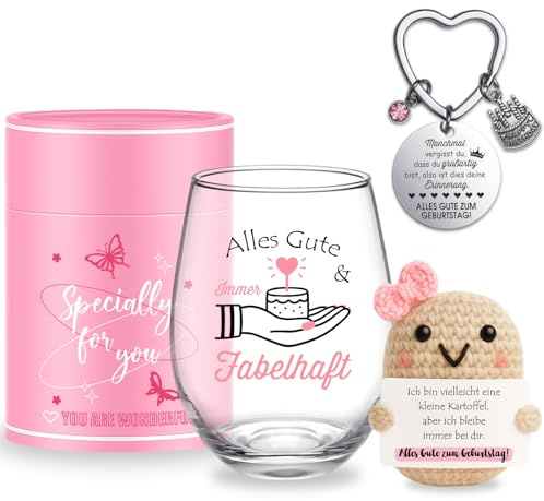 Tixlux Geschenk für Freundin Frauen Weingläser Geburtstagsgeschenk für Frauen Freundschaftsgeschenk Dankeschöngeschenk Personalisiertegeschenk für Beste Freundin 450ml (Geburtstag)