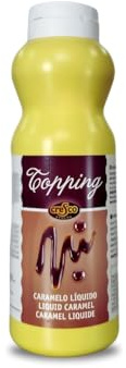 Sirope Caramelo Topping CRESCO 1Kg - Botella Profesional Hostelería, Caramelo Líquido Oscuro Brillante, Postres Helados Pancakes