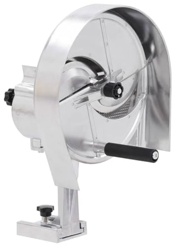 Kaloriko Tagliaverdure manuale in alluminio argentato con lame in acciaio inox, 22 x 44,5 cm, spessore di taglio regolabile 0,3-8 mm, fissaggio da tavolo, utensile da cucina per insalata, patate