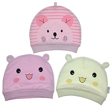 Tyidalin 3 Stücke Baby Mütze Neugeborene Unisex Mützchen 100% Baumwolle Hüte Gestreifte Beanie Babymütze Kleine Raupe Geburtsgeschenk Für Baby Mädchen Jungen