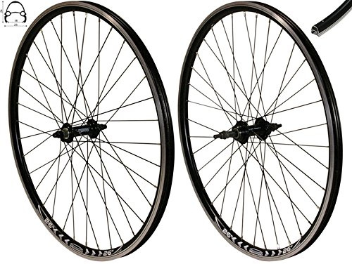 Redondo 26 Zoll Laufrad Set Hinterrad Vorderrad 26 V-Profil Hohlkammer Felge Schwarz