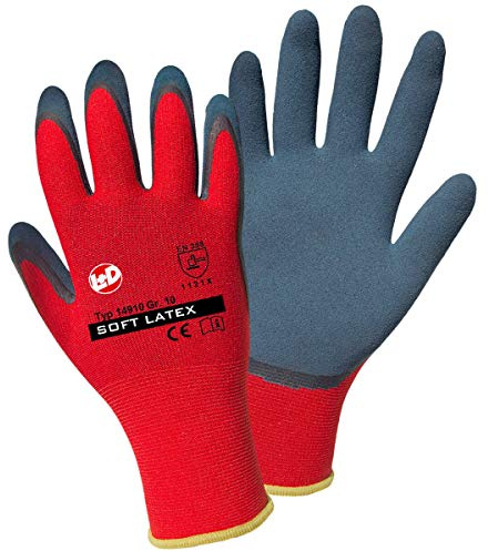 L+D Griffy Soft Latex 14910-8 Polyester Arbeitshandschuh Groeße (Handschuhe): 8 EN 388:2016 CAT II