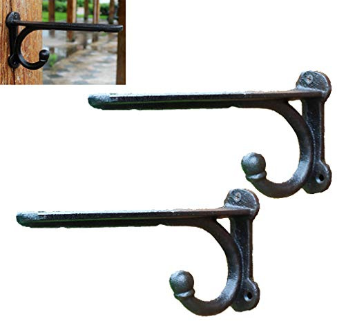 Europäische Vintage Regalhalterung Gusseisen,2x Metall-Regalwinkel Regalhalter,Europäisches Dekoratives Schwimmende Regalhalterung Design,Wandregal Dreieck Regalträger - Antik