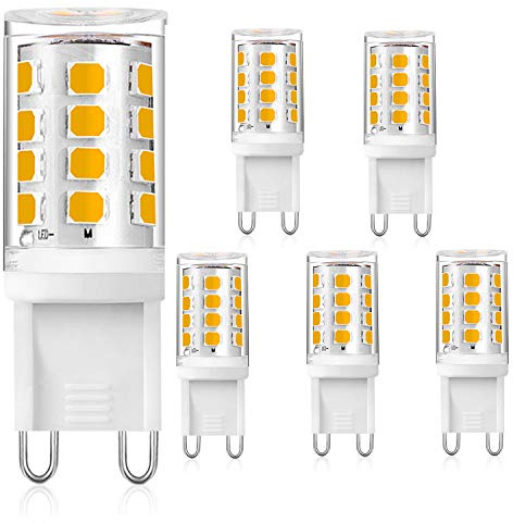 Eco.Luma G9 LED Bulb Warm White 3000K, 3W LED Light Bulb, 18W/20W/28W Halogen Equivalent, AC 220-240V LED Energy Saving Short Length Mini Lamp, Not Dimmable, Pack of 5