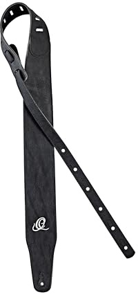 Ortega Guitars Vegan Series Gitarrengurt - Breite 75 mm PVC Schwarz | Länge verstellbar, für Akustik Gitarre / Bass, E-Gitarre, E-Bass, OSVG-75BK