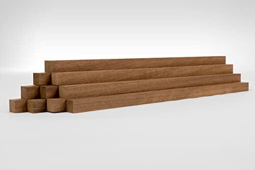 10er-Set Holzleiste - Teakholz gehobelt - 20/20/500 mm