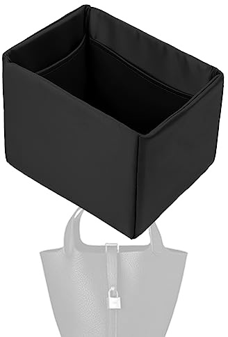 XYJG Seide Handtasche Einsatz Organisator für Hermes Picotin 14/18/22/26 Taschen, Luxuriöser Tasche Tote Einsatz, Behalten Sie die Form der Tasche bei, Leicht und Robust (Schwarz, PC22)
