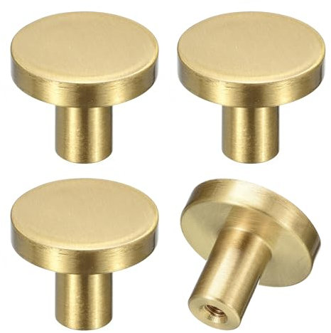 sourcing map Dekorative Wandhaken, 4 Stück – massives Messing, Eingangshaken für Badezimmer, Garderobe, Kleiderschrank, Schuhschrank (20 mm x 20 mm)