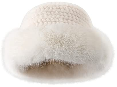 Gorro de aviador para niños, sombrero de invierno de verano esponjoso, gorros de imitación de felpa, sombrero de pesca, sombreros de cubo para mujer, 2024, protección cálida para las orejas (a-blanco,