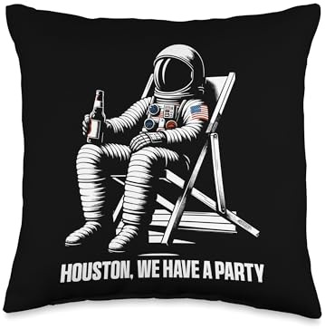 Pool Party Astronaut Deckchair Men Women Kids Funny Space Throw Pillow