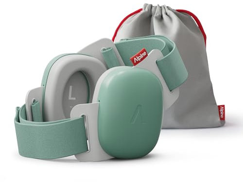 Alpine Muffy Baby Komfort, Gehörschutz für Babys & Kleinkinder, Getestet in Deutschland, Einzigartiges Kopfband Für Einen Sicheren & Bequemen Sitz, Verstellbar <48 Monate, Kopfhörer Lärmschutz, Grün