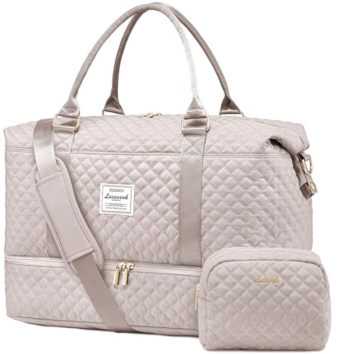 LOVEVOOK Reisetasche Handgepäck Tasche für Flugzeug Carry on Luggage Cabin Bag mit Schuhfach & Nassfach Weekender Travel Duffle Bag mit Kosmetiktasche Saunatasche Badetasche Wickeltasche