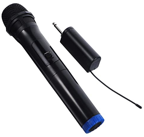 Vaguelly Microfono Wireless Portatile con Risposta in Frequenza 100hz-20khz Nero per Karaoke e Corpo in Plastica con Suono Chiaro per Casa e Feste All'aperto
