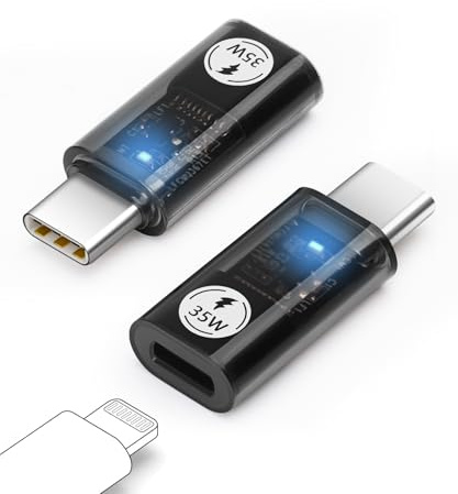 AIYEEN para Adaptador Lightning a USB C, Carga rápida PD de 35 W para iPhone 15 Plus Pro MAX y Transferencia de Datos, para Adaptador Lightning Hembra a USB Tipo C Macho, para Samsung