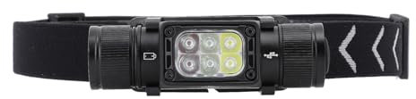Linterna Frontal LED, 7 Modos, Aleación de Aluminio, Resistente Al Agua, Recargable por USB, Lámpara de Cabeza Ligera, Linterna para Senderismo Al Aire Libre, Cámara de Pesca,