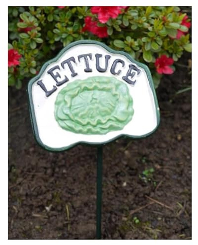 Metal Vegetable Markers Plants Labels Garden Decoration Sign Outdoor Ornament Veg Tags Heavy Duty (Lettuce)