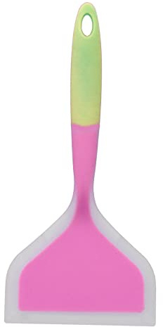 Sunicon Silicone Pancakes Spatula, Transparent Twocolor Crepe Flipper Wide Pancakes Spatula Turner Kitchen Flipper Spatulas for Home Kitchen(Purple)