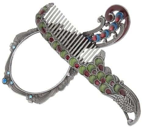 MUSISALY Tragbarer Reise-schminkspiegel Mit Kamm Mini-kosmetikspiegel Für Damen Kompakter Metall-Spiegel Zum Schminken