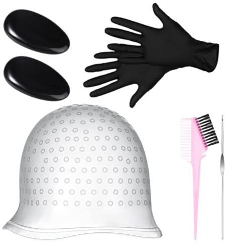 QEXUJOW Colore permanente capelli Set di strumenti per tinture per capelli in silicone, accessori riutilizzabili per tinture per capelli per parrucchieri professionisti (set di 5)