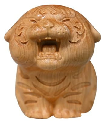Warmhm süße Tigerverzierung Büroschmuck Bürodekoration Kuchenverzierung Figur Ornamente büro Dekoration Office Decoration Geschenkeidee Tigerdekoration aus Holz Tigerdekor aus Holz Thuja
