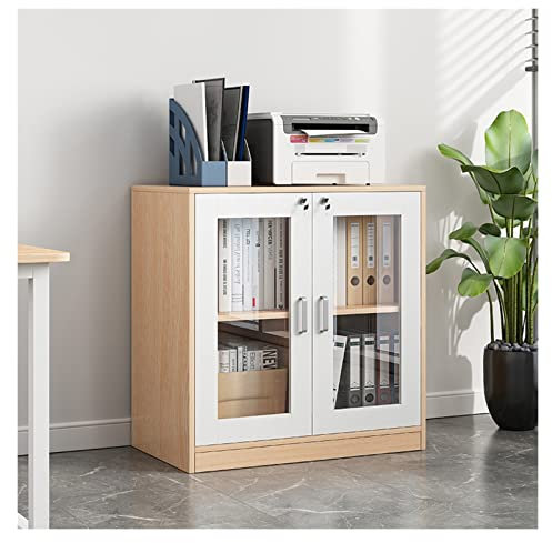 Mobiler Aktenschrank, Aktenschrank, Aktenschrank, Holz, Büroschrank mit Glas, Datenschrank mit Schloss, Finanzaufbewahrung, Aktenschrank, Aufbewahrung, kleines Bücherregal, Bodenaktenschrank