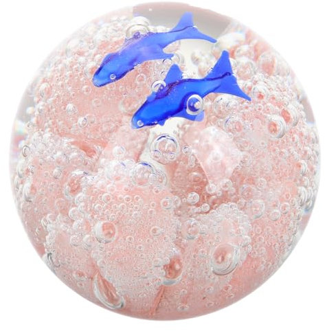 TOYANDONA Ocean Figurine Paperweight Glas Skulptur Mit Korallenfisch Handgeblasen Lebendige Farben Für Dekoration Im Zuhause Oder Büro