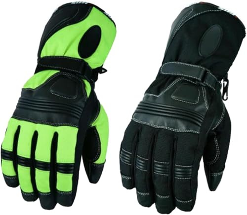 BOSmoto Winter Motorradhandschuhe Herren, Motorrad Handschuhe Herr Warm Winterhandschuhe Wasserdicht Winddichte mit Schutz, Motorrad Winter Handschuhe