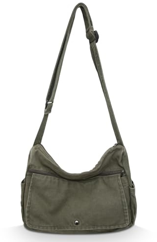 X SIM FITNESSX Canvas Umhängetasche Unisex Schultertasche Messenger Bag aus Oxford-Stoff für Alltag, Büro und Reisen