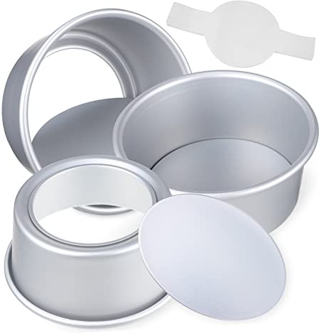 Luxshiny Moldes para Pasteles Redondos de Papel de Hornear para Hornear Bizcochos y Tartas