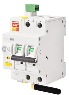 gloca Interruttore Magnetotermico Wi-Fi Smart Con App Tuya Smart Riarmo Automatico Tramite APP 3M 2P 16A 220V