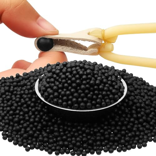 Zbozzba Sfera di argilla dura, sfere gemelle, sfere di argilla, sfera di fango, 9 mm, per esercizi di centrifuga, adatta per la maggior parte delle fionde, colore nero