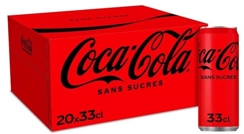 COCA-COLA – Soda Cola Zéro Sucres, Saveur Intense et Rafraîchissante, Pack 20x33cL - vendu par unité