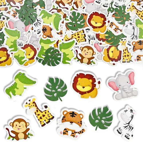FLEXNOVA 100 Stück Wild One Geburtstag Deko Konfetti, Dschungel Deko Welcome to the Jungle Tischdeko, Kindergeburtstag Streudeko, Safari 1. Geburtstag Junge Mädchen für Babyparty Baby Shower